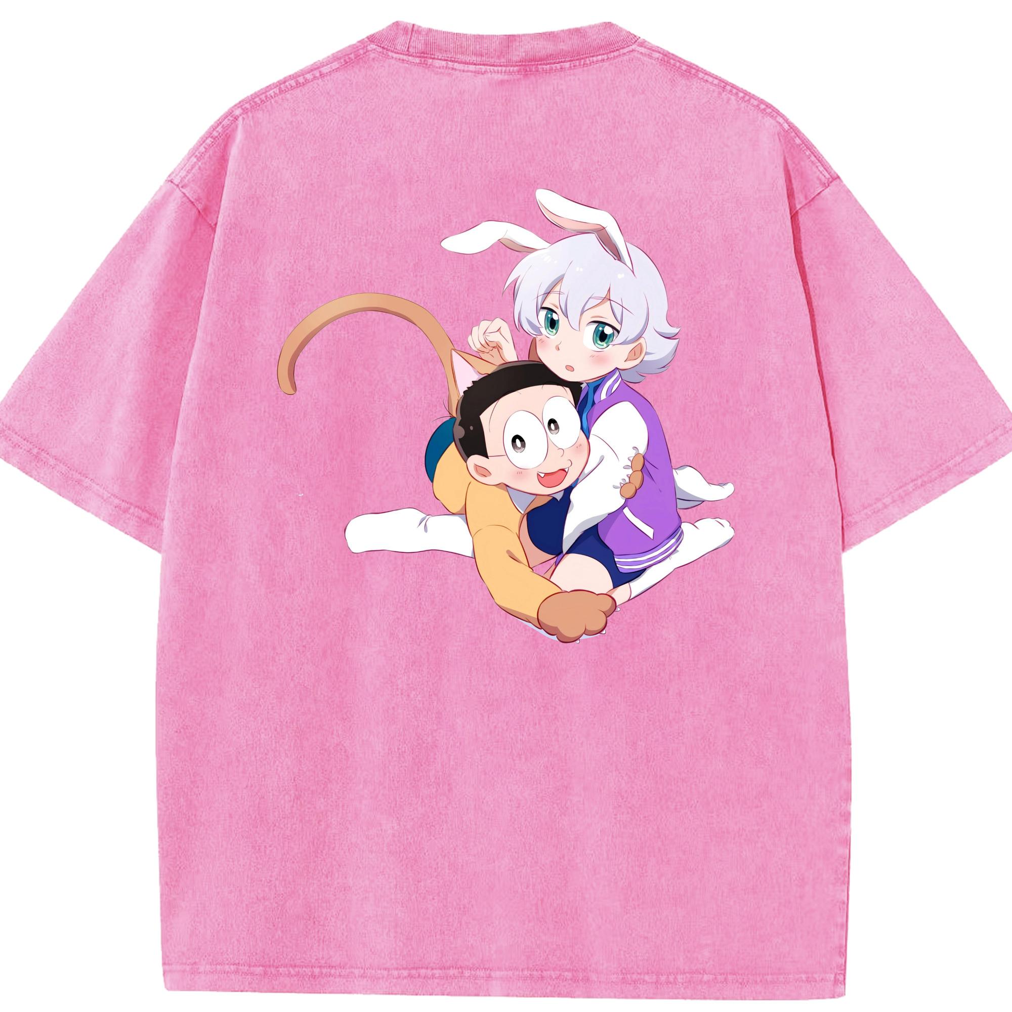 （画像用） ドラえもん 野比 のび太 Doraemon Nobita Nobi 綿100% ヴィンテージ風 半袖Tシャツ（背面プリント）